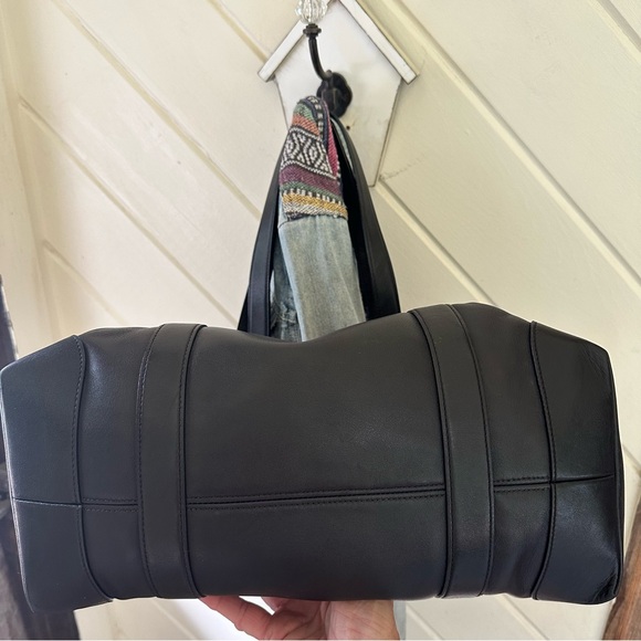 VINTAGE COACH BLACK LEATHER HAMPTON TOTE 5147 - Picture 6 of 11